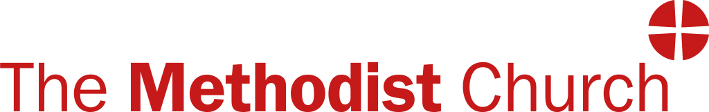 The Methodist Church logo in red with the orb to the top right of the text